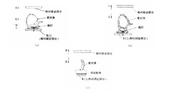 三種汽車(chē)頭道密封條結(jié)構(gòu)圖