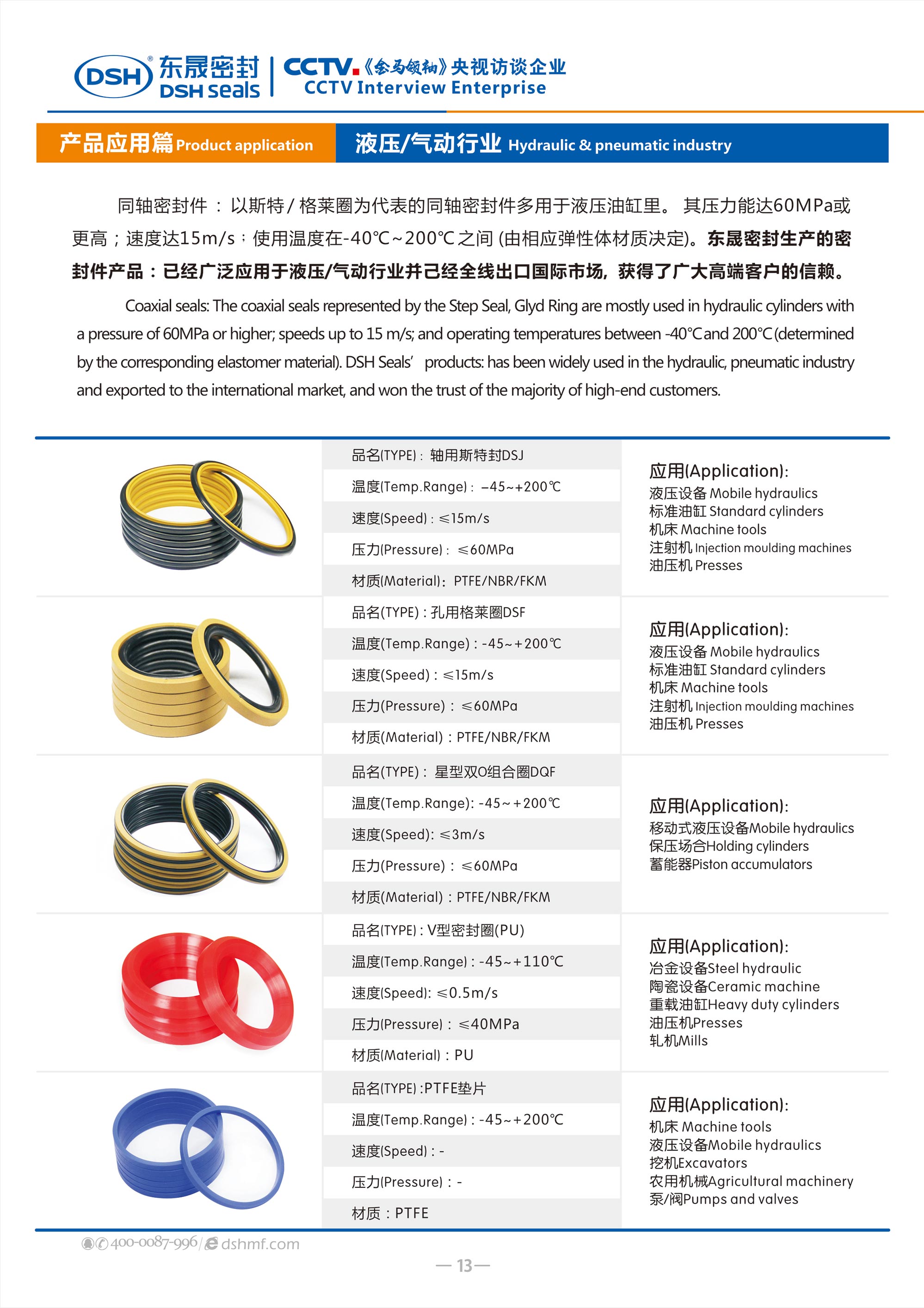 液壓、氣動行業(yè)密封件廠 - 東晟密封生產(chǎn)液壓氣動密封件產(chǎn)品：已經(jīng)廣泛應(yīng)用于液壓、氣動行業(yè)并己經(jīng)全線出口國際市場。