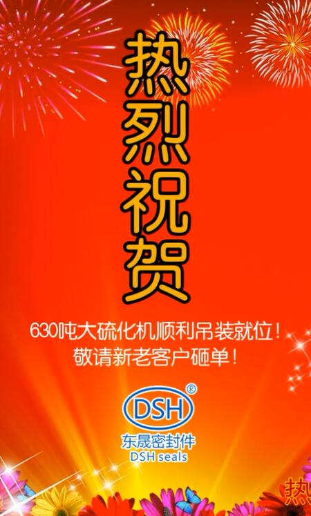 熱烈祝賀：東晟密封件630噸大硫化機(jī)順利吊裝就位！敬請(qǐng)新老客戶砸單！